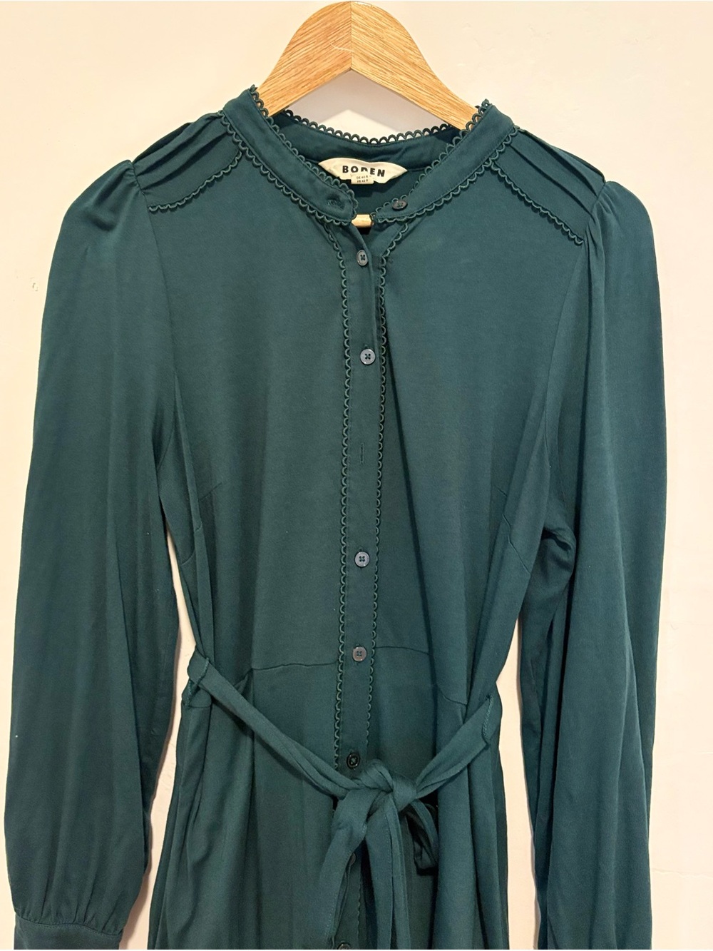 Boden  Green Long Sleeve Maxi Shirt Dress - Picture 5 of 6